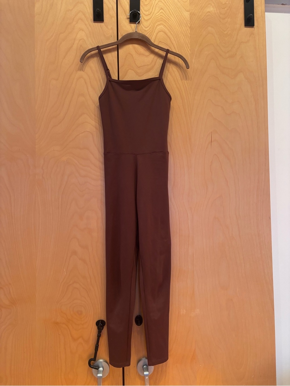 girlfriend collective Chocolate Brown Slim Spaghetti-Strap Jumpsuit